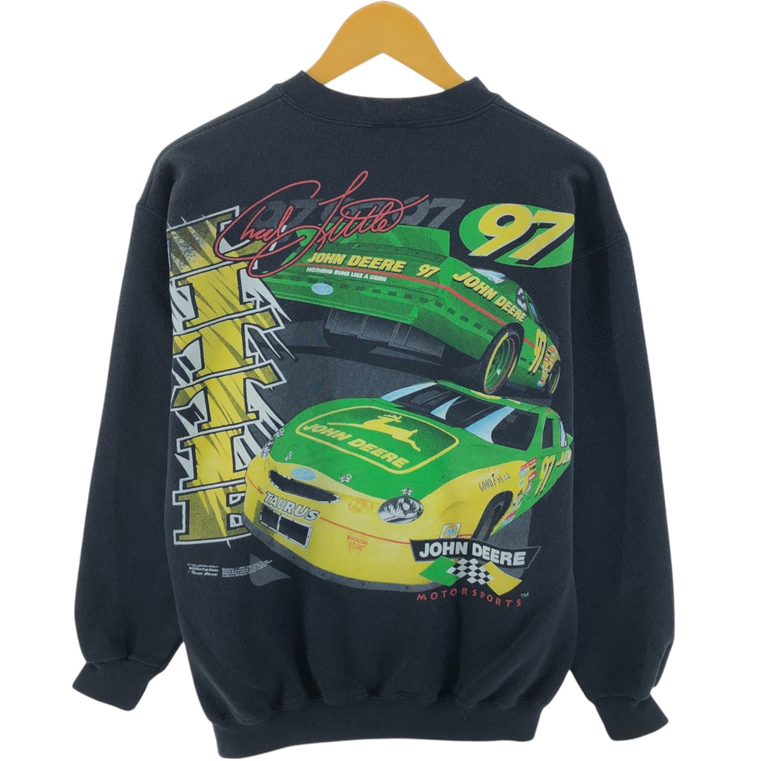 Vintage 90'S Tultex NASCAR print sweatshirt, Made in USA, Men's size M cotton black type Vintage Second Hand