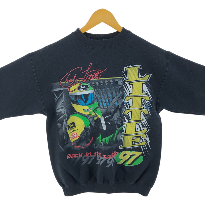 Vintage 90'S Tultex NASCAR print sweatshirt, Made in USA, Men's size M cotton black type Vintage Second Hand