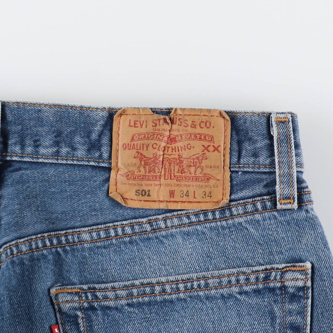2000'S Levi's 501-0169 Straight Denim Pants, Made in USA, Men's Size 34 (approx.) cotton blue type Vintage Second Hand
