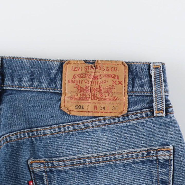 2000'S Levi's 501-0169 Straight Denim Pants, Made in USA, Men's Size 34 (approx.) cotton blue type Vintage Second Hand