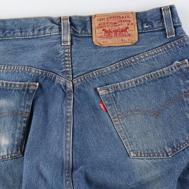 90'S Levi's 501-0115 Straight Denim Pants Made in USA Men's W34 Vintage cotton blue type Vintage Second Hand