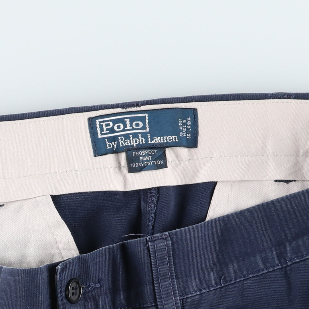 Ralph Lauren POLO by Ralph Lauren PROSPECT PANT Chino pants for men, equivalent to w35 cotton navy blue type Vintage Second Hand