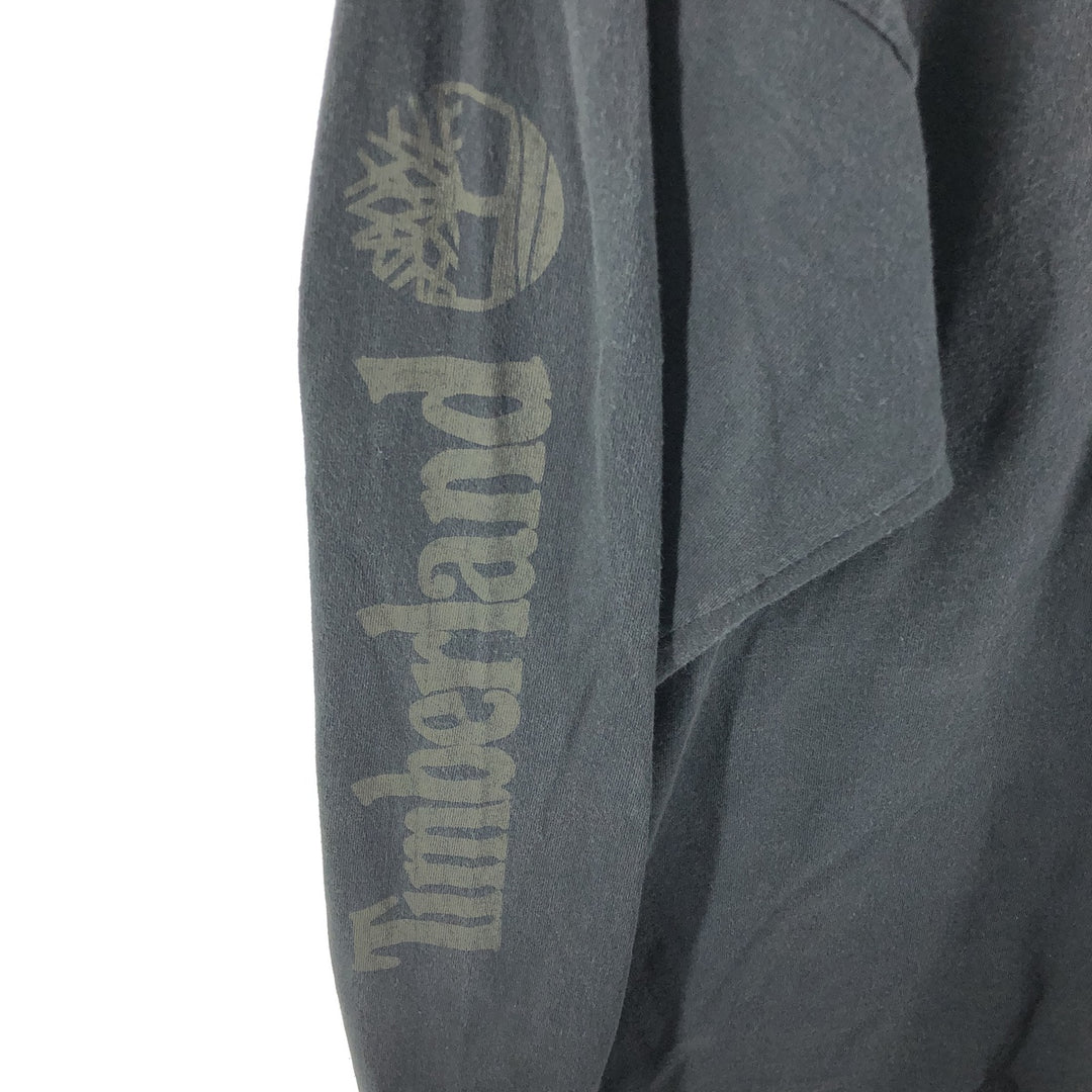 90'S Timberland WEATHERGEAR Back Print Long Sleeve T-Shirt Made in USA Men's XL Vintage cotton black type Vintage Second Hand