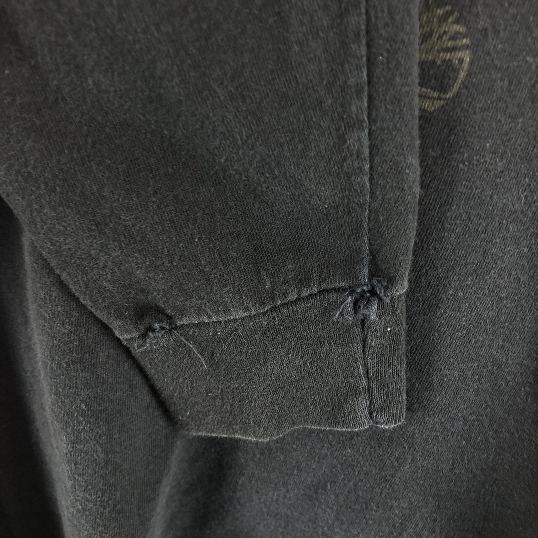 90'S Timberland WEATHERGEAR Back Print Long Sleeve T-Shirt Made in USA Men's XL Vintage cotton black type Vintage Second Hand