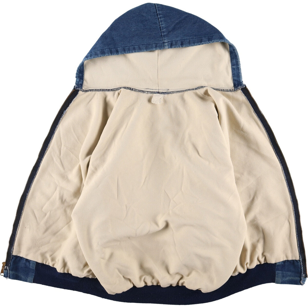 60s~ Vintage denim hoodie made in USA, men's XL size /eaa524500