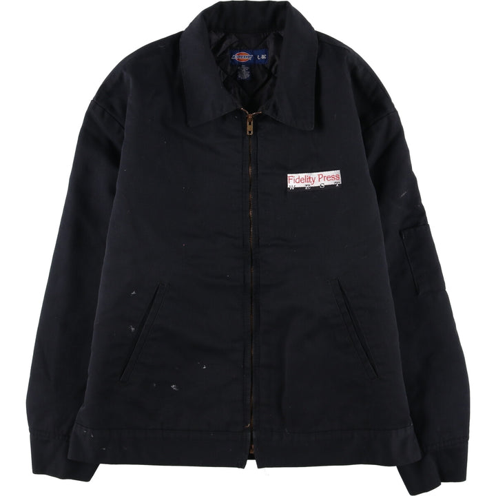 Dickies padded work jacket, men's size L polyester black type Vintage Second Hand