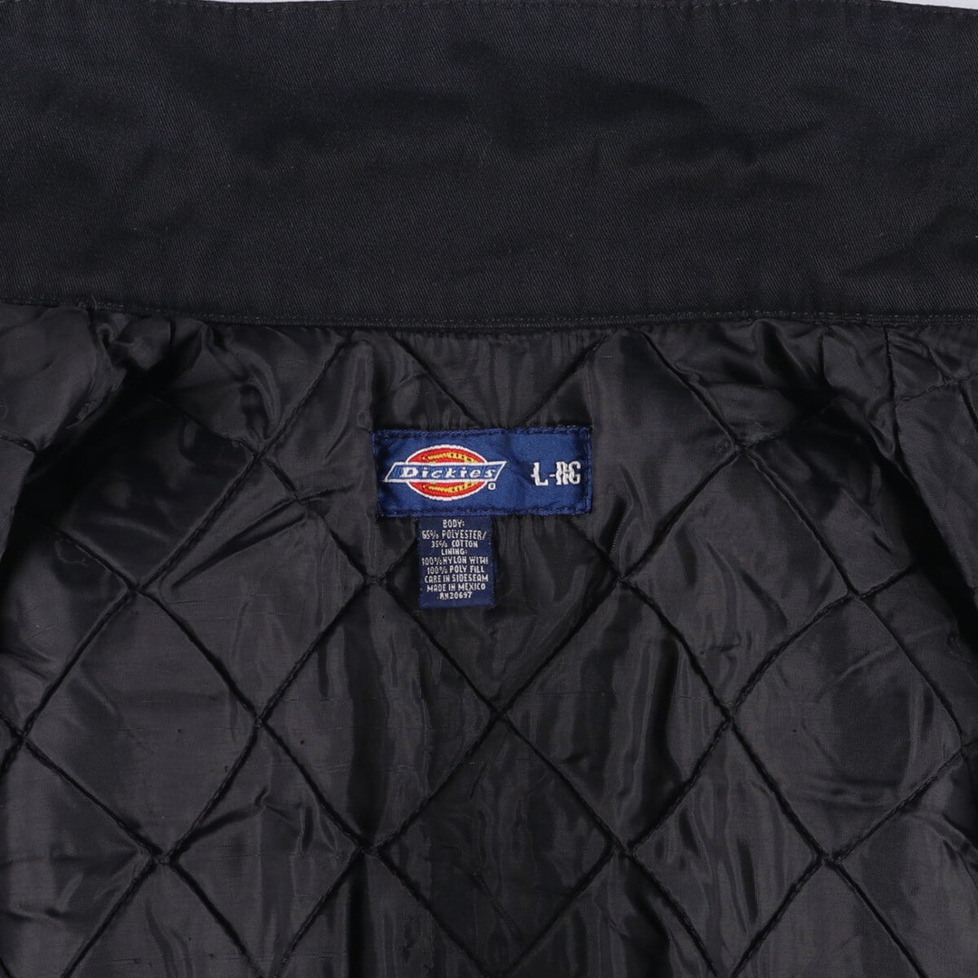 Dickies padded work jacket, men's size L polyester black type Vintage Second Hand