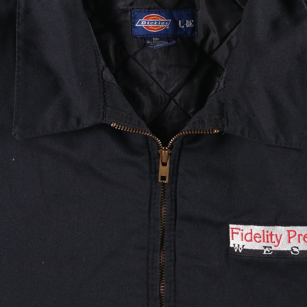 Dickies padded work jacket, men's size L polyester black type Vintage Second Hand