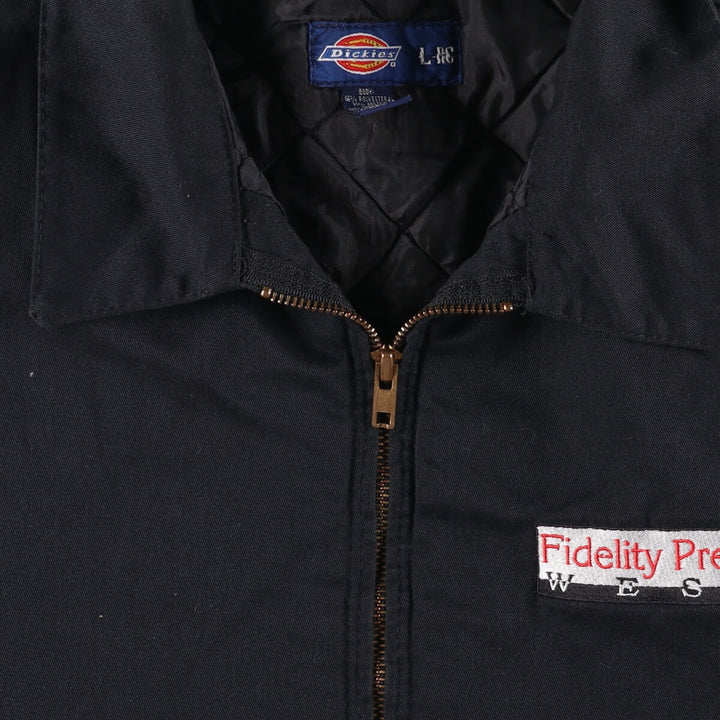 Dickies padded work jacket, men's size L polyester black type Vintage Second Hand