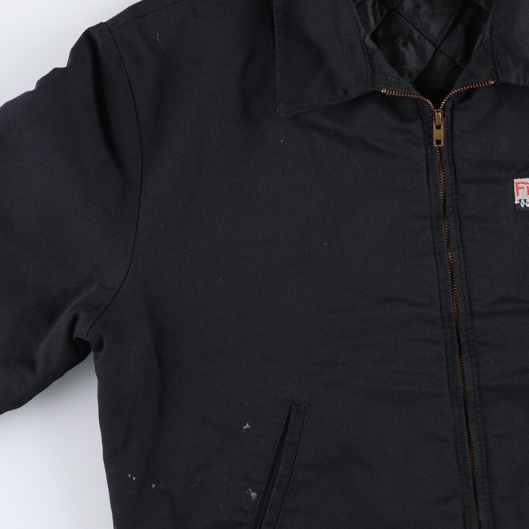 Dickies padded work jacket, men's size L polyester black type Vintage Second Hand