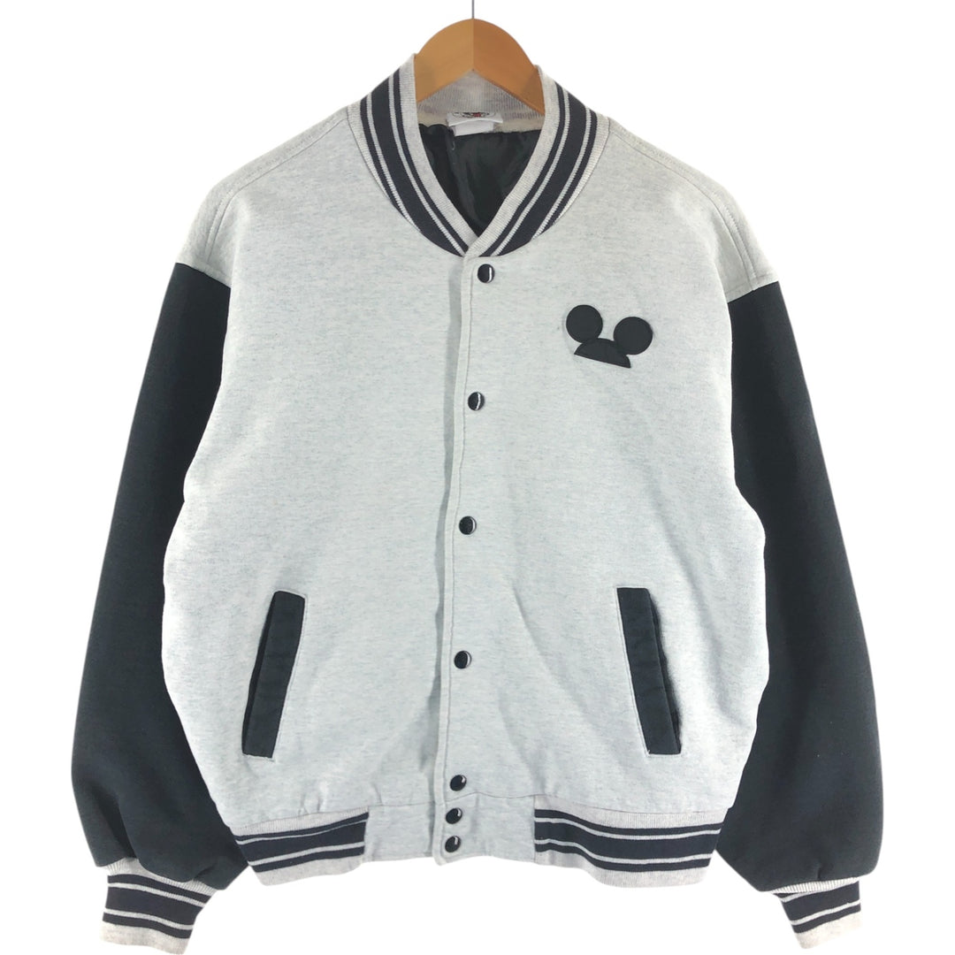 90'S Mickey and Co. varsity sweatshirt, men's size L, vintage unclear gray type Vintage Second Hand