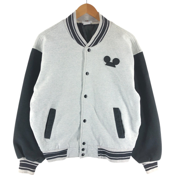 90'S Mickey and Co. varsity sweatshirt, men's size L, vintage unclear gray type Vintage Second Hand