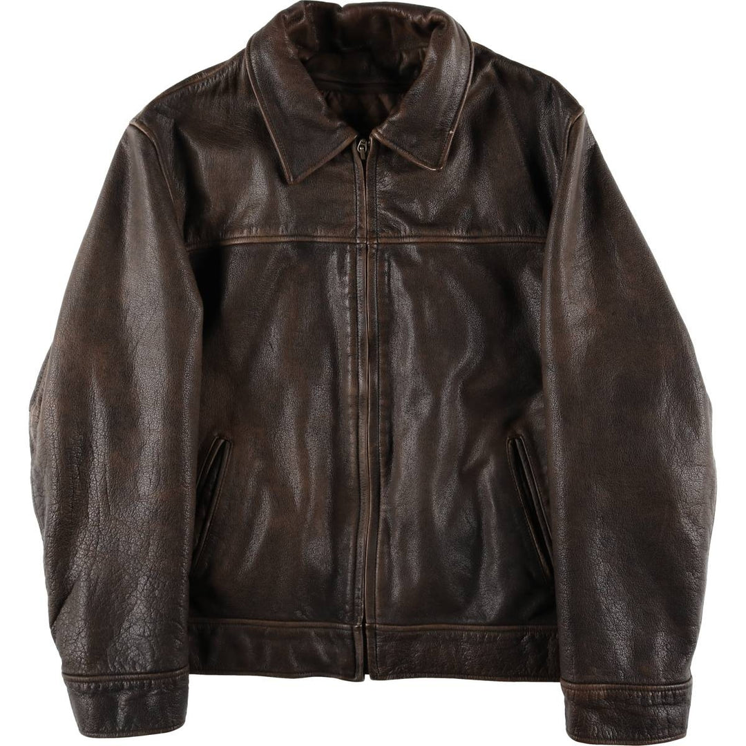 WILSONS Swing Top Type Leather Blouson Men's XL genuine leather brown type Vintage Second Hand