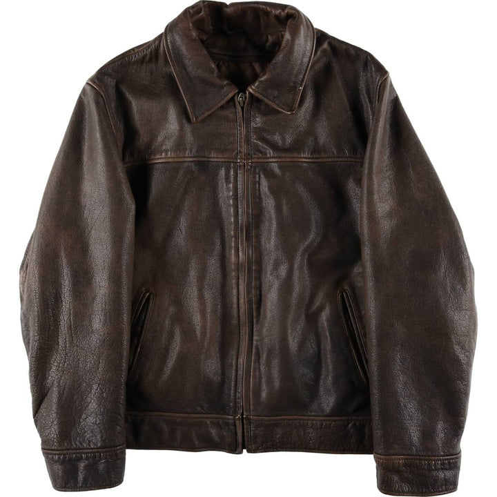 WILSONS Swing Top Type Leather Blouson Men's XL genuine leather brown type Vintage Second Hand