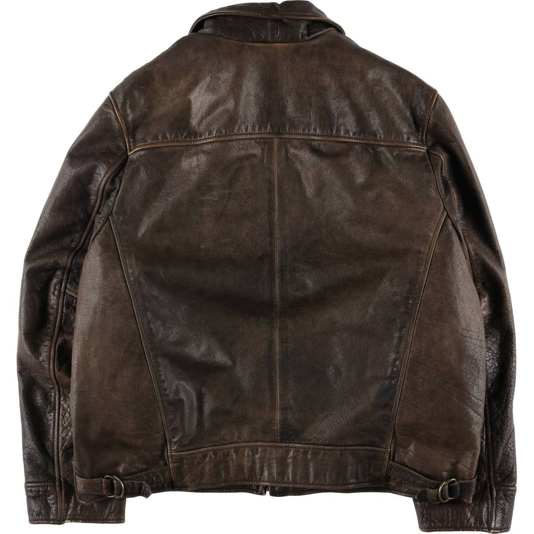 WILSONS Swing Top Type Leather Blouson Men's XL genuine leather brown type Vintage Second Hand