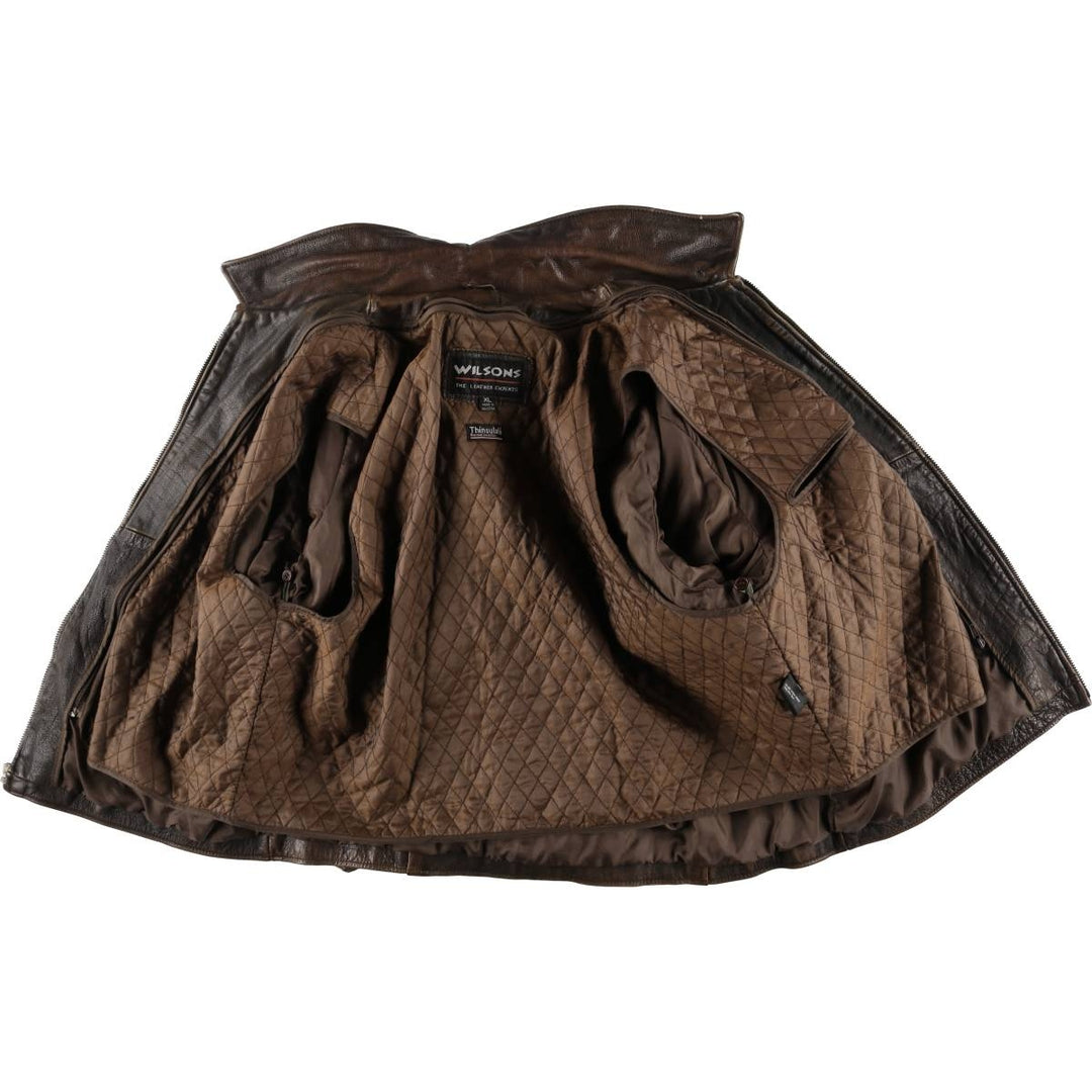 WILSONS Swing Top Type Leather Blouson Men's XL genuine leather brown type Vintage Second Hand