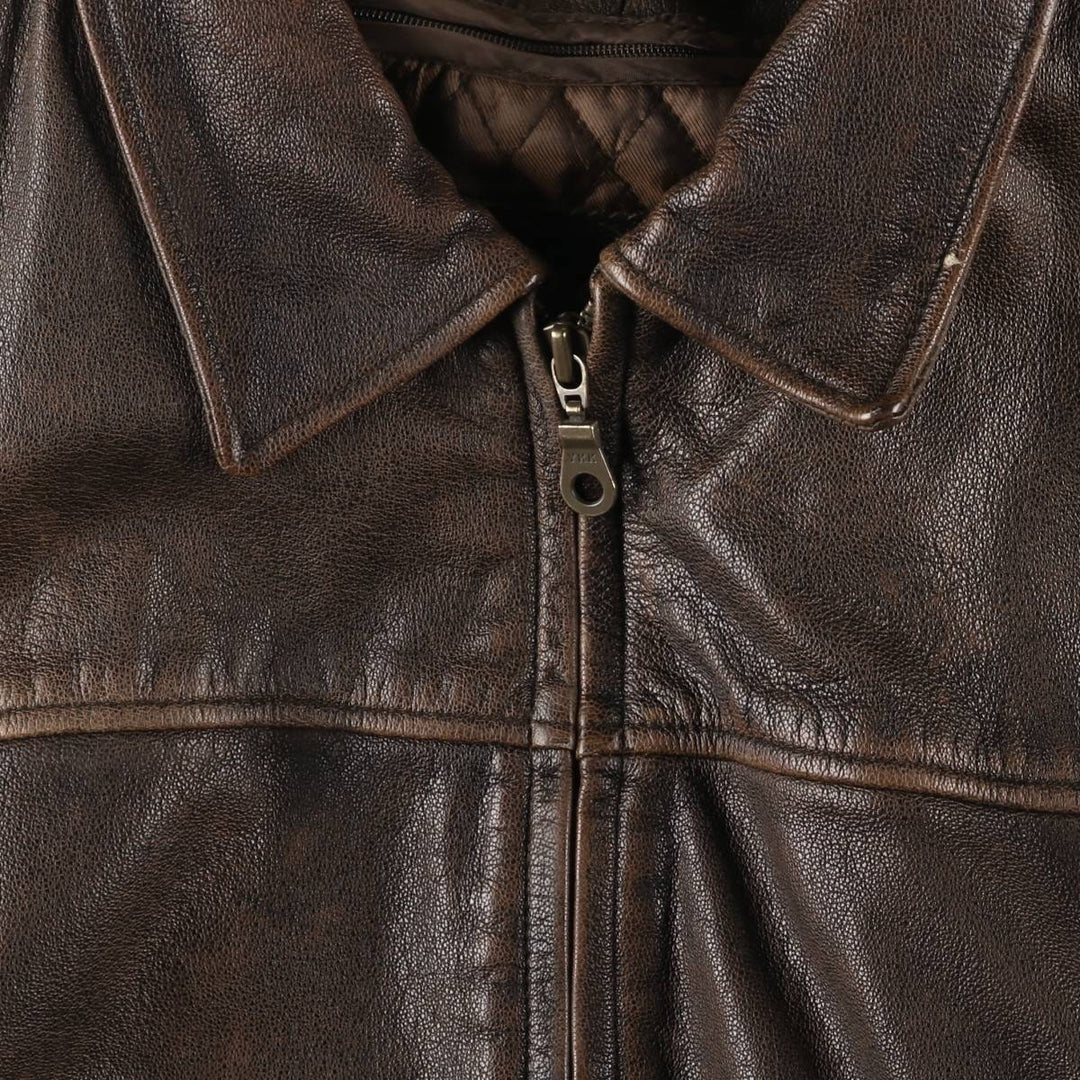 WILSONS Swing Top Type Leather Blouson Men's XL genuine leather brown type Vintage Second Hand