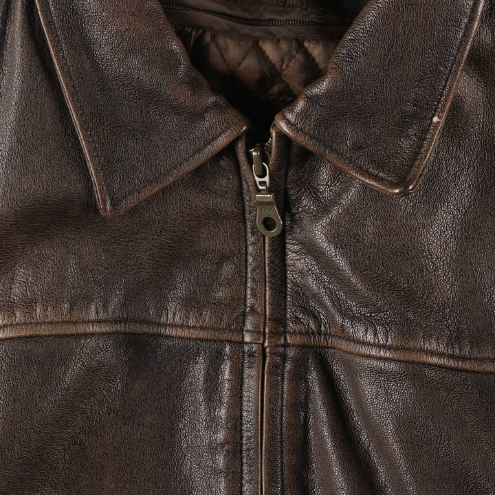 WILSONS Swing Top Type Leather Blouson Men's XL genuine leather brown type Vintage Second Hand