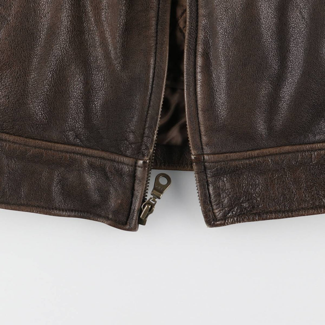 WILSONS Swing Top Type Leather Blouson Men's XL genuine leather brown type Vintage Second Hand