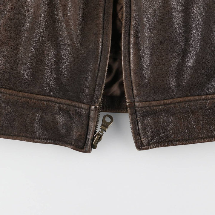 WILSONS Swing Top Type Leather Blouson Men's XL genuine leather brown type Vintage Second Hand