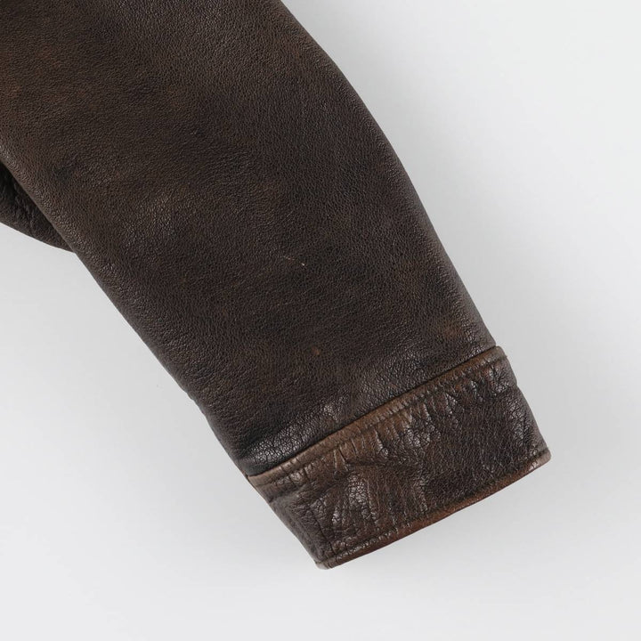 WILSONS Swing Top Type Leather Blouson Men's XL genuine leather brown type Vintage Second Hand