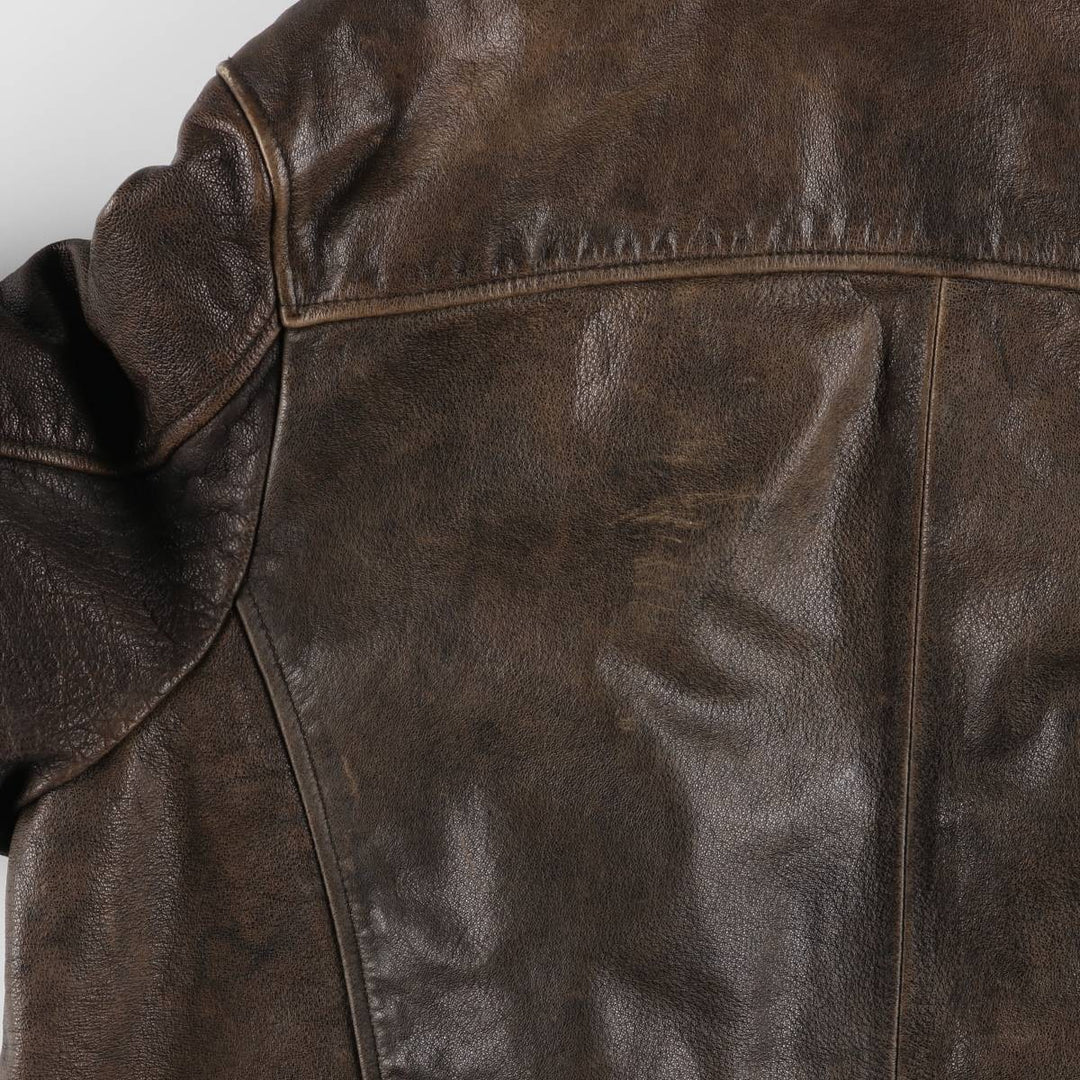 WILSONS Swing Top Type Leather Blouson Men's XL genuine leather brown type Vintage Second Hand