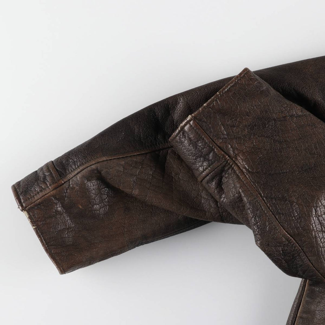 WILSONS Swing Top Type Leather Blouson Men's XL genuine leather brown type Vintage Second Hand