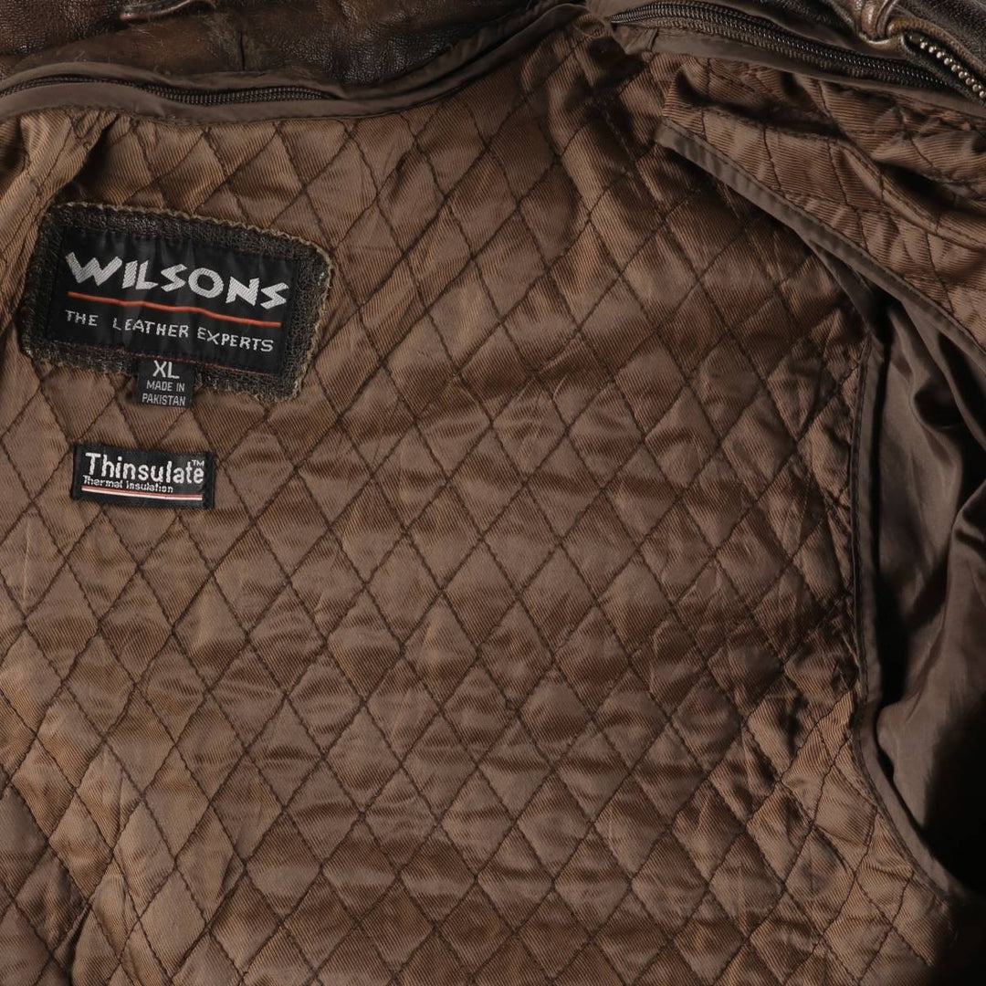 WILSONS Swing Top Type Leather Blouson Men's XL genuine leather brown type Vintage Second Hand