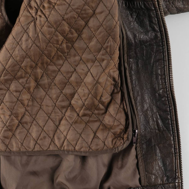 WILSONS Swing Top Type Leather Blouson Men's XL genuine leather brown type Vintage Second Hand