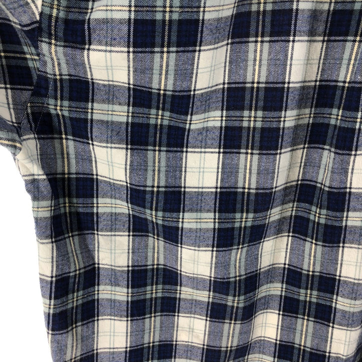 Eddie Bauer Long Sleeve Button Down Light Flannel Check Shirt, Men's Size L cotton blue type Vintage Second Hand