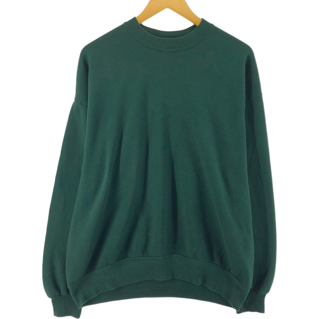 Vintage 80s-90'S Jerzees plain blank sweatshirt, made in the USA, men's size XL cotton green type Vintage Second Hand