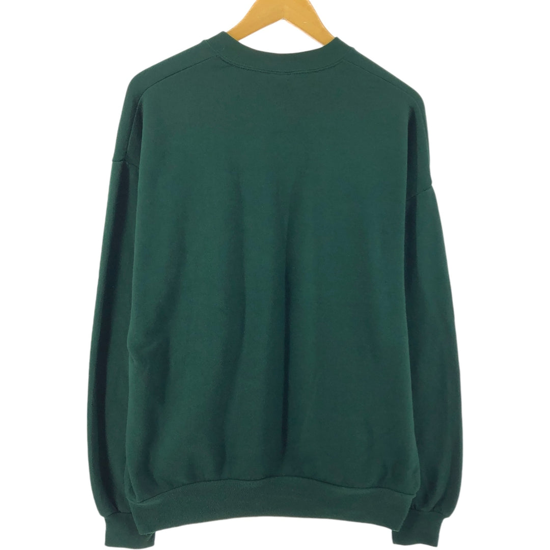 Vintage 80s-90'S Jerzees plain blank sweatshirt, made in the USA, men's size XL cotton green type Vintage Second Hand