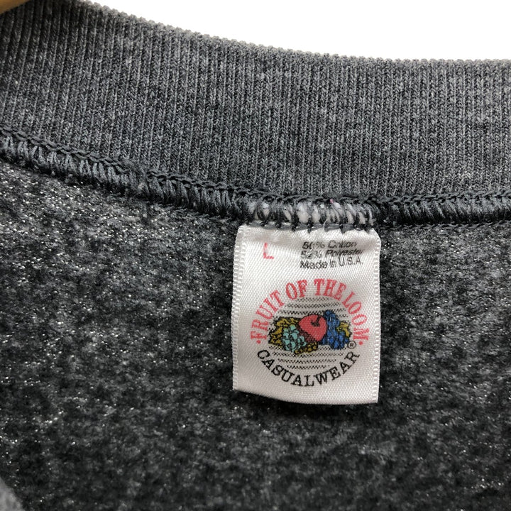 90'S Fruit of the Loom plain blank sweatshirt, made in the USA, men's size L, vintage cotton gray type Vintage Second Hand