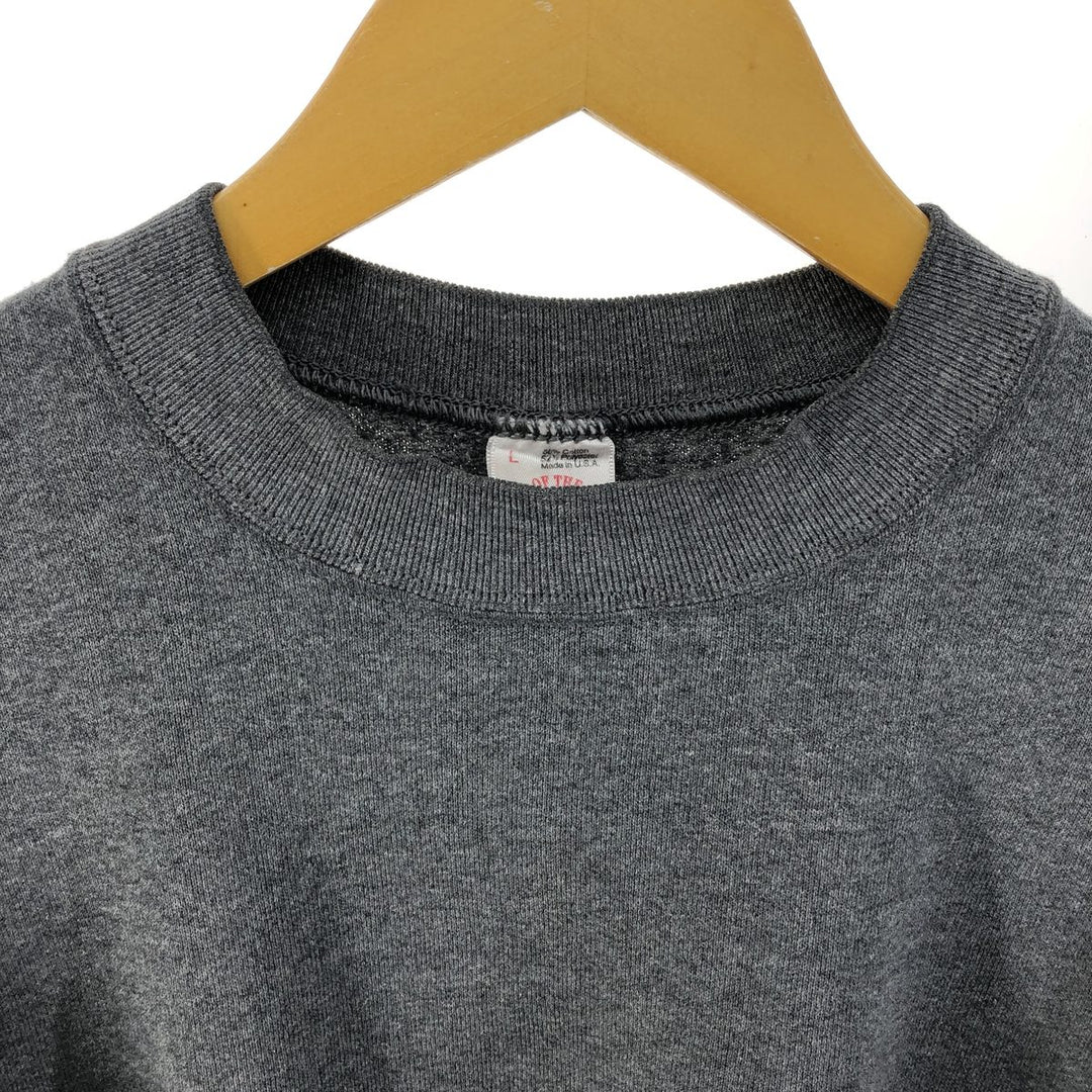 90'S Fruit of the Loom plain blank sweatshirt, made in the USA, men's size L, vintage cotton gray type Vintage Second Hand