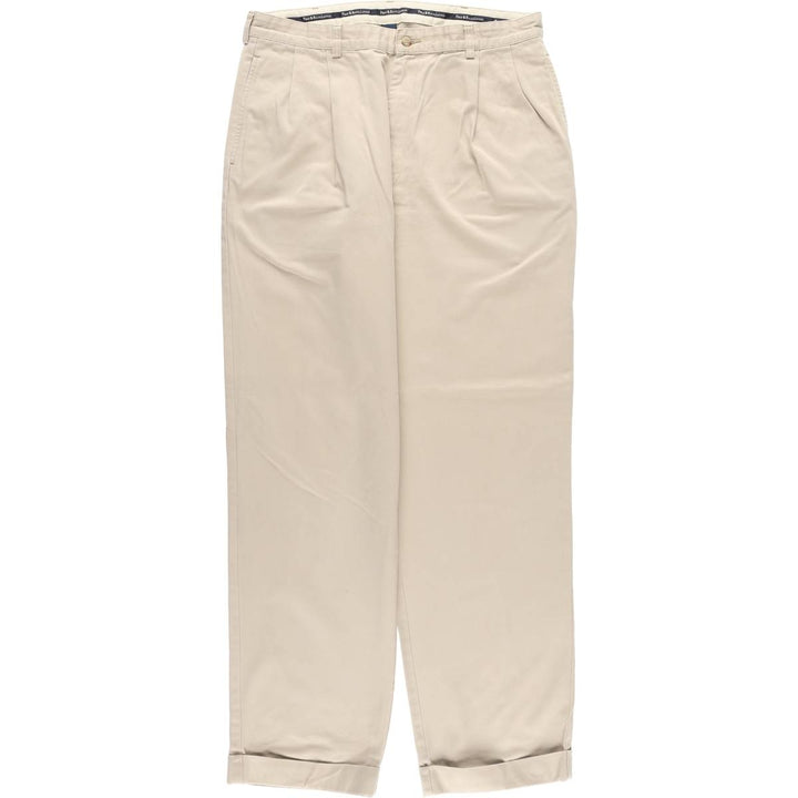 Ralph Lauren POLO RALPH LAUREN Two-pleat chino pants for men, size W35 cotton Beige type Vintage Second Hand
