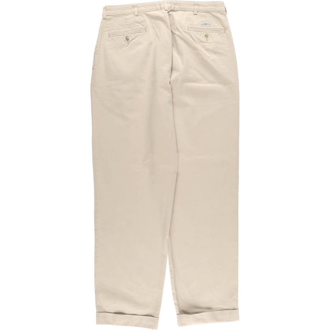 Ralph Lauren POLO RALPH LAUREN Two-pleat chino pants for men, size W35 cotton Beige type Vintage Second Hand
