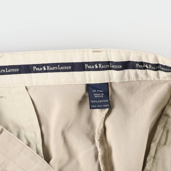 Ralph Lauren POLO RALPH LAUREN Two-pleat chino pants for men, size W35 cotton Beige type Vintage Second Hand