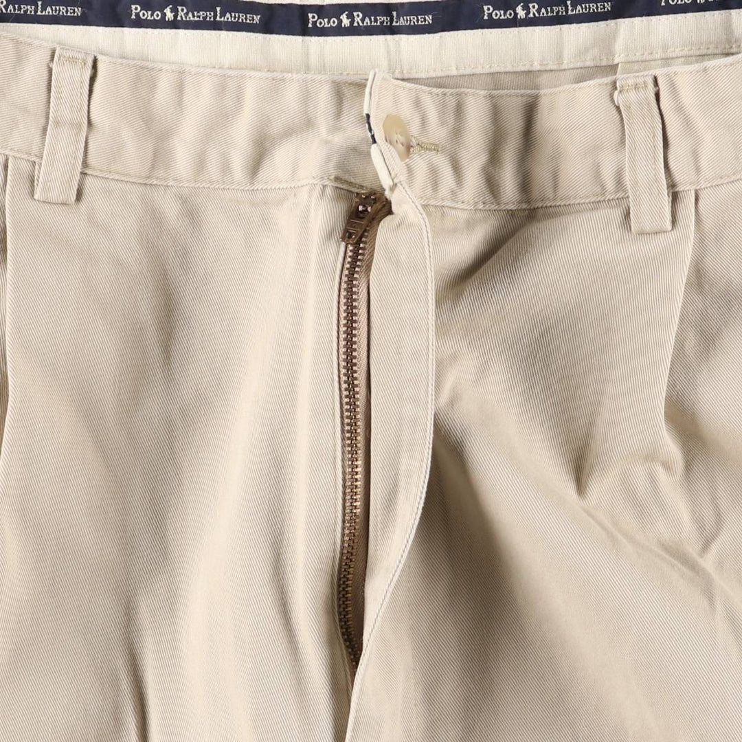 Ralph Lauren POLO RALPH LAUREN Two-pleat chino pants for men, size W35 cotton Beige type Vintage Second Hand
