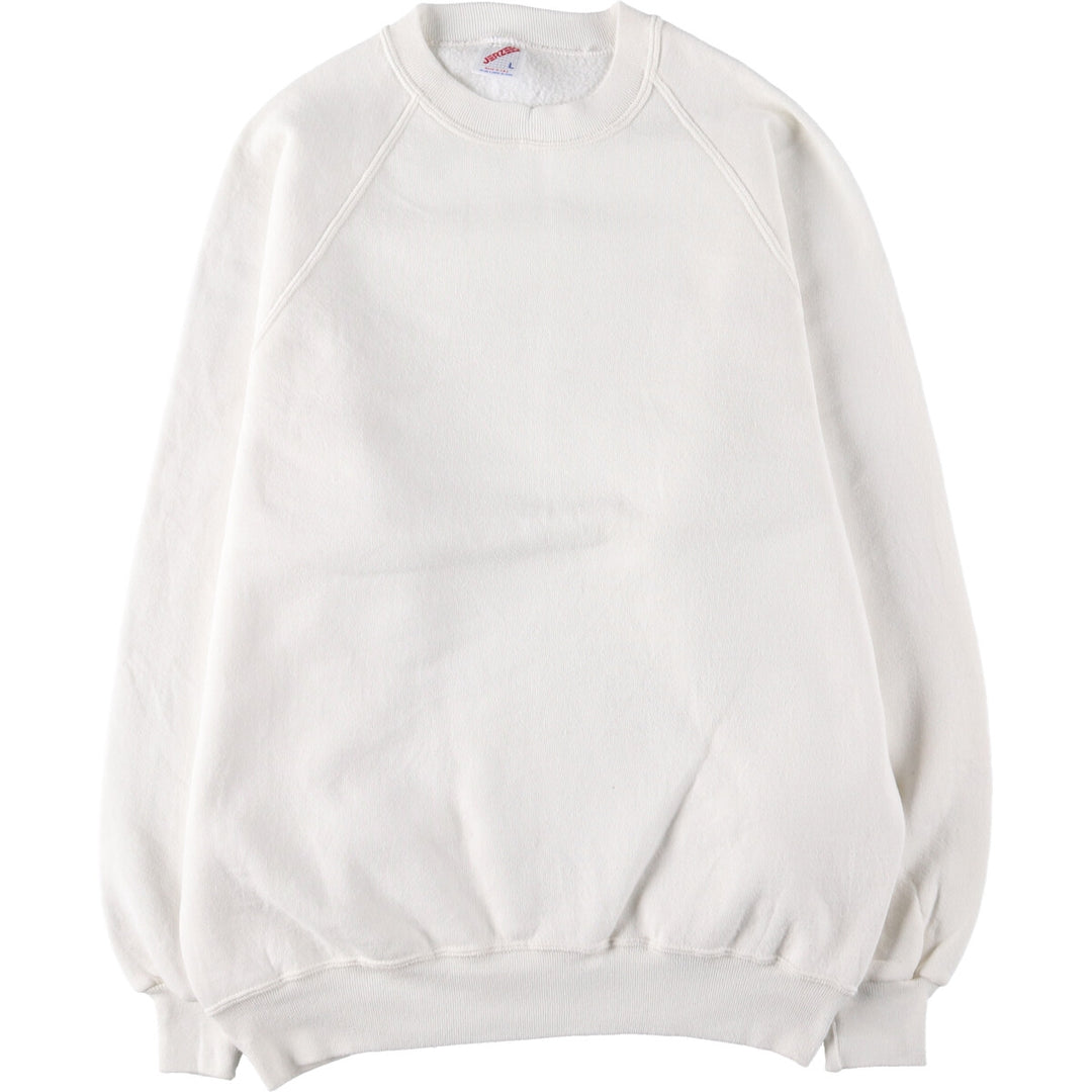 90'S Jerzees Plain Blank Sweatshirt Trainer Made in USA Men's Size L Vintage cotton white type Vintage Second Hand