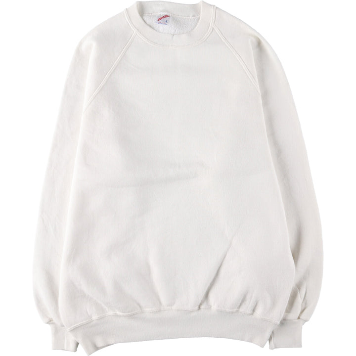 90'S Jerzees Plain Blank Sweatshirt Trainer Made in USA Men's Size L Vintage cotton white type Vintage Second Hand