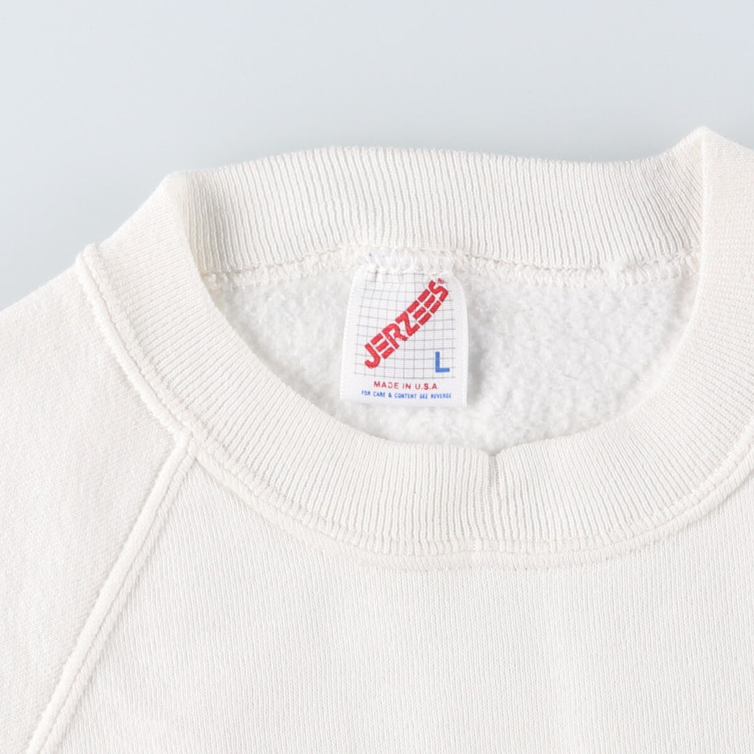 90'S Jerzees Plain Blank Sweatshirt Trainer Made in USA Men's Size L Vintage cotton white type Vintage Second Hand