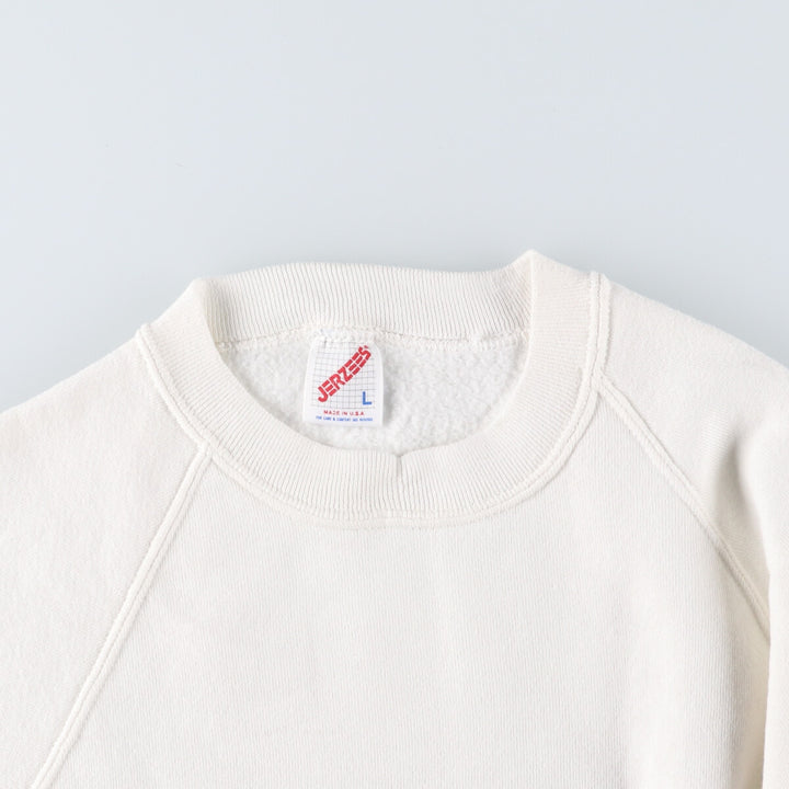 90'S Jerzees Plain Blank Sweatshirt Trainer Made in USA Men's Size L Vintage cotton white type Vintage Second Hand