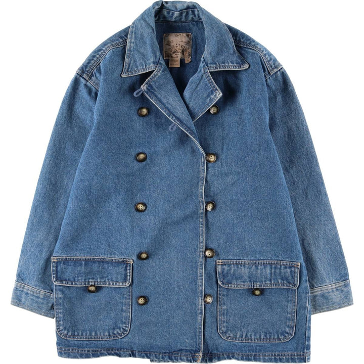 Double-breasted denim jacket for women, equivalent to XL / eaa524935
