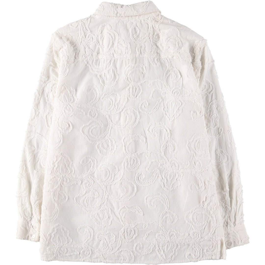 JONES NEW YORK Cutwork Embroidery Long Sleeve Cotton Shirt Women's Size L /eaa524949
