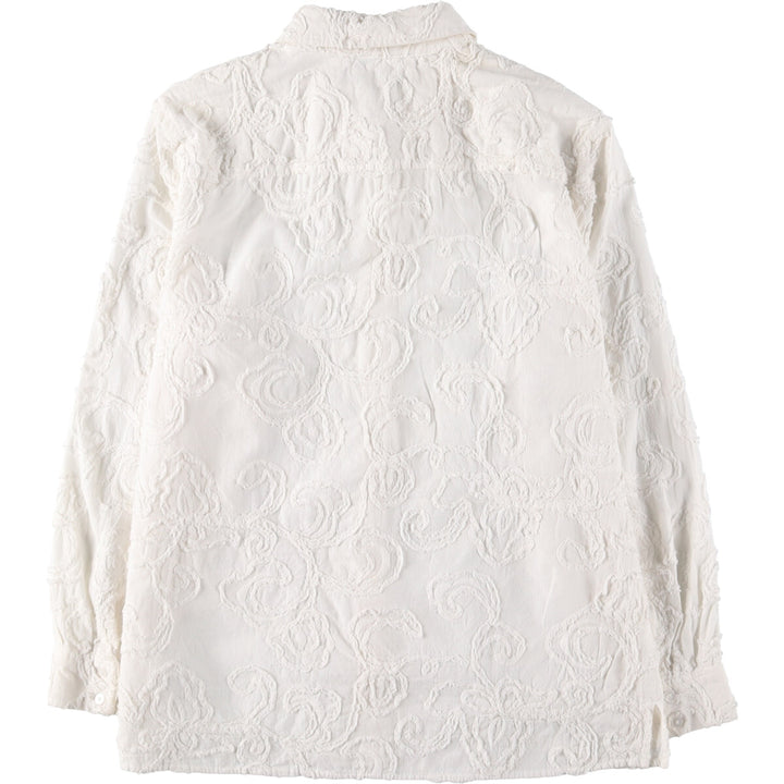 JONES NEW YORK Cutwork Embroidery Long Sleeve Cotton Shirt Women's Size L /eaa524949
