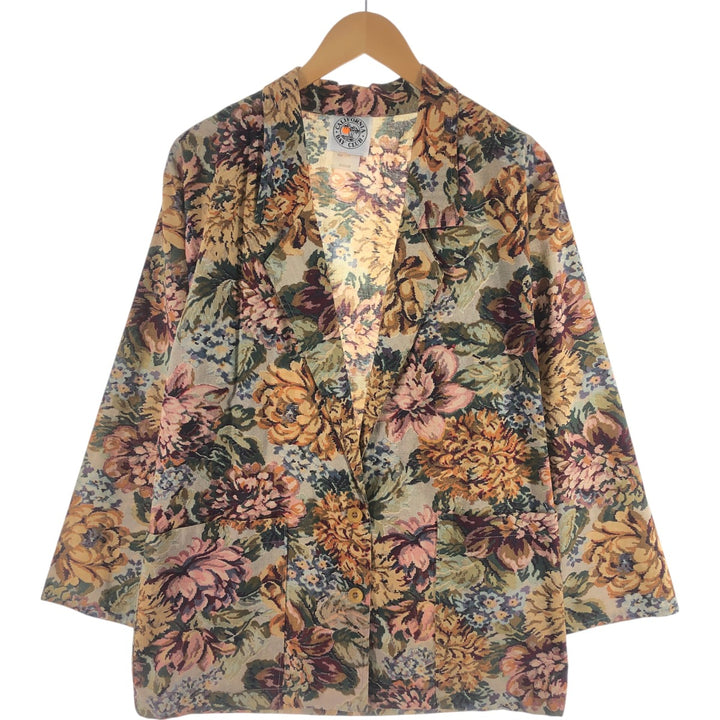 CALIFORNIA BAY CLUB Floral Print Easy Jacket Tailored Jacket Made in USA Women's M Size /eaa524951