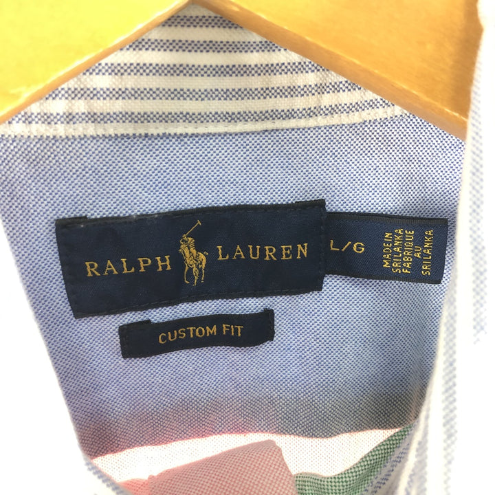 Ralph Lauren CUSTOM FIT Crazy Pattern Long Sleeve Button Down Shirt Women's L size / eaa524954