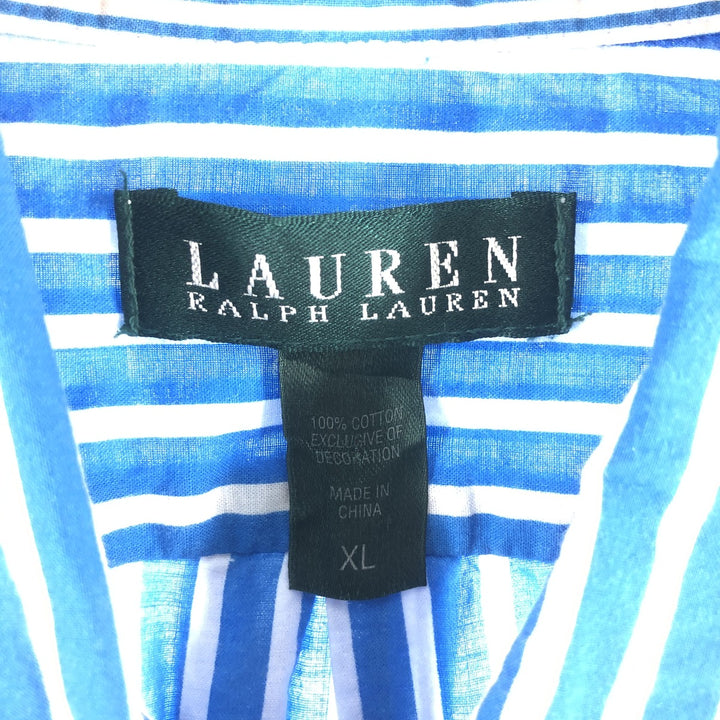 Ralph Lauren LAUREN Lauren Stripe Pattern 3/4 Sleeve Long Sleeve Cotton Striped Shirt Women's XL /eaa524956