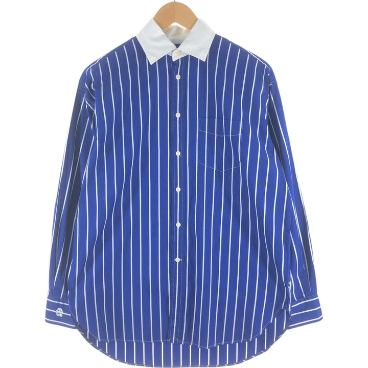 Ralph Lauren POLO RALPH LAUREN Wide collar long sleeve cotton striped shirt Women's XL equivalent /eaa524957