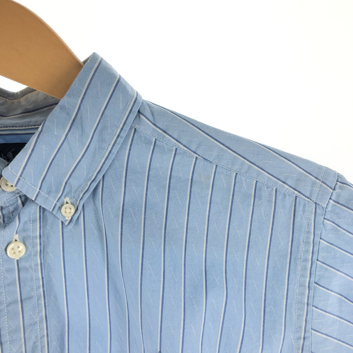 Ralph Lauren long-sleeved button-down striped shirt, women's size L cotton Blue type light blue Vintage Second Hand